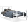 vidaXL S&auml;ngram med huvudgavel och fotgavel vit metall 107x203 cm