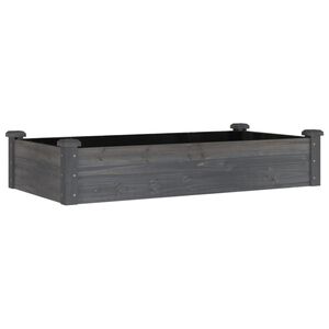 vidaXL Odlingsl&aring;da med foder gr&aring; 120x60x25 cm massivt grantr&auml;