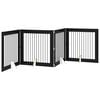 vidaXL F&auml;llbar hundgrind med stativ 4 pcs Svart ek 401 cm