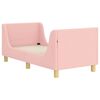 vidaXL S&auml;ngram f&ouml;r sm&aring;barn med huvudgavel Rosa 70 x 140 cm Boucl&eacute;
