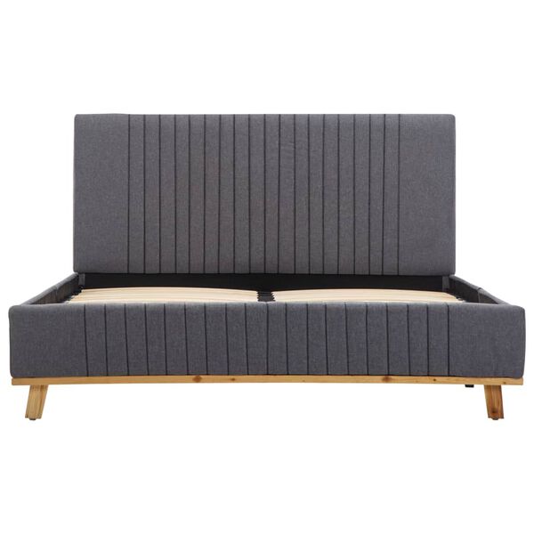 vidaXL S&auml;ngram utan madrass ljusgr&aring; tyg 120x200 cm