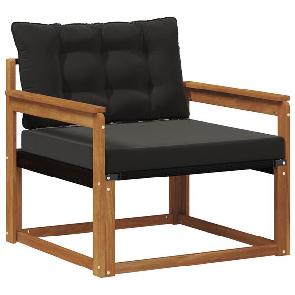 vidaXL Utomhussoffset Massivt Akaciatr&auml; och Textilene Naturf&auml;rg