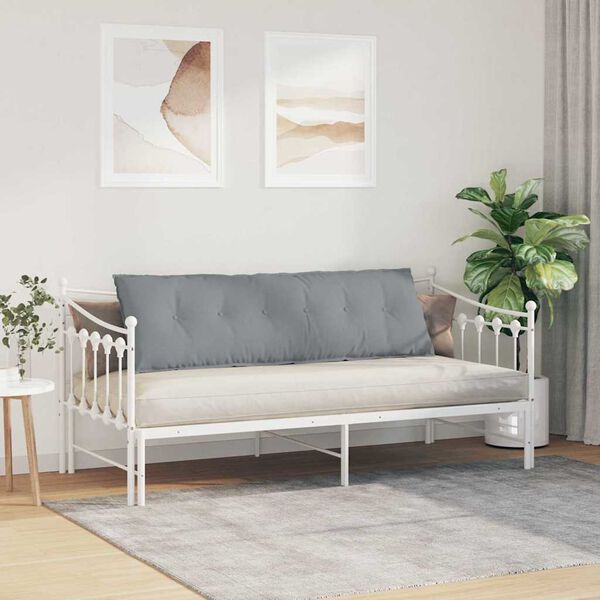 vidaXL Ryggkudde Ljusgr&aring; 160 x 19 x 50 cm tyg