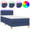 vidaXL Rams&auml;ng med madrass & LED bl&aring; 90x190 cm tyg