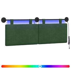 vidaXL H&auml;ngande s&auml;nggavel Med LED-lampa Jungelgr&ouml;n Kordread tyg