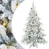 vidaXL Plast Hingad Julgran med 300 LED-lampor Vit 210 cm PVC och st&aring;l