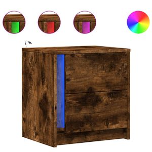 vidaXL S&auml;ngbord med LED-lampor r&ouml;kf&auml;rgad ek konstruerat tr&auml;