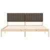 vidaXL S&auml;ngram med Kl&auml;dd Huvudgavel Taupe 180 x 200 cm Massiv furu