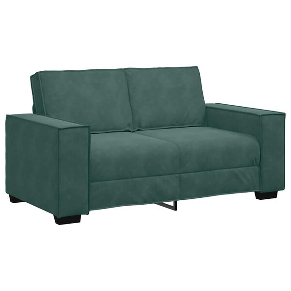 vidaXL Soffa 2-sits mörkgrön 120 cm sammet