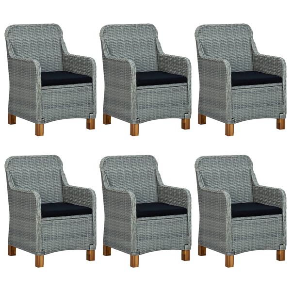 vidaXL Matgrupp f&ouml;r tr&auml;dg&aring;rden 9 delar ljusgr&aring;