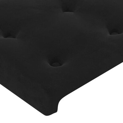 vidaXL Sänggavel med kanter svart 203x23x118/128 cm sammet