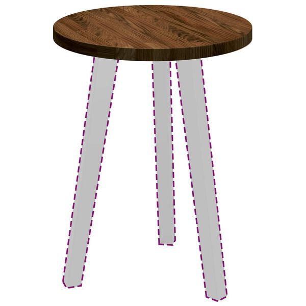 vidaXL Bordsskiva M&ouml;rkbrun &Oslash; 40 x 2,5 cm Massivt Ektr&auml;