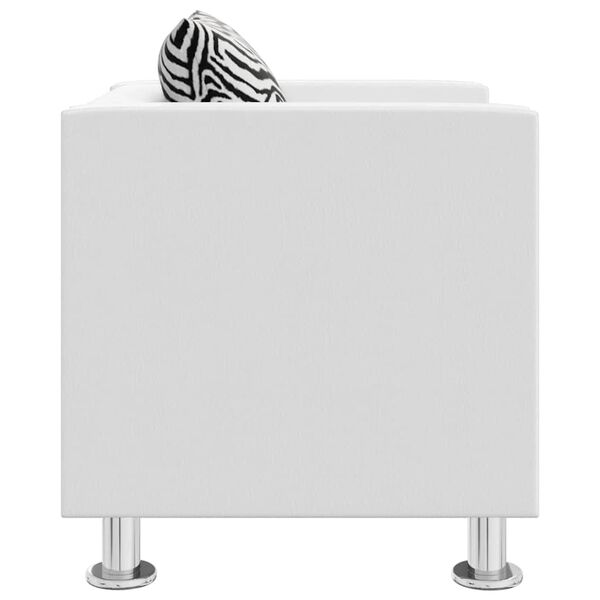 vidaXL F&aring;t&ouml;lj vit konstl&auml;der