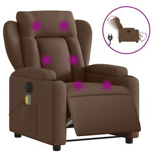 vidaXL Elektrisk massagef&aring;t&ouml;lj brun tyg