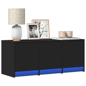vidaXL Tv-b&auml;nk med LEDs svart 97x34x40 cm konstruerat tr&auml;