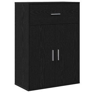 vidaXL Sideboard med l&aring;da Svart Ek 60 x 30 x 84 cm Konstruerat tr&auml;