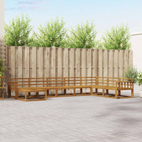 vidaXL Utomhussoffset 8 pcs Naturf&auml;rg Massivt Akaciatr&auml;