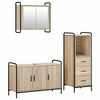 vidaXL Badrumssk&aring;psset 3 st Sonoma-ek 40 x 36 x 109,5 cm