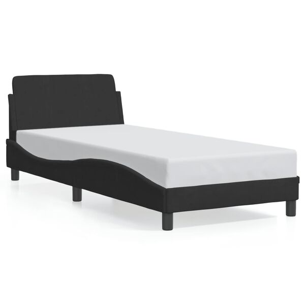 vidaXL Bed Frame with Headboard "Dover" Black 90x190 cm Velvet