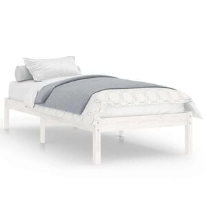 vidaXL S&auml;ngram vit massivt tr&auml; 75x190 cm