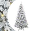 vidaXL Plast Hingad Julgran med 300 LED-lampor Vit 240 cm PE och PVC