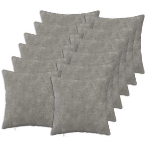 vidaXL Kudde 12 st HEERLEN Ljusgr&aring; 40 x 40 cm Mikrofiber Fleece