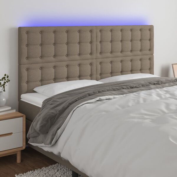 vidaXL S&auml;nggavel LED taupe 160x5x118/128 cm tyg