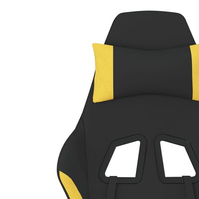 vidaXL Gamingstol med fotstöd och massage svart och gul tyg