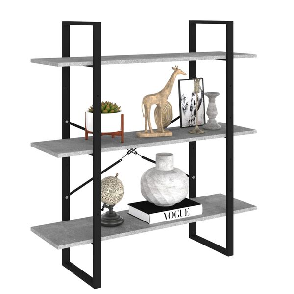 vidaXL Bokhylla betonggrå 100x30x105 cm konstruerat trä