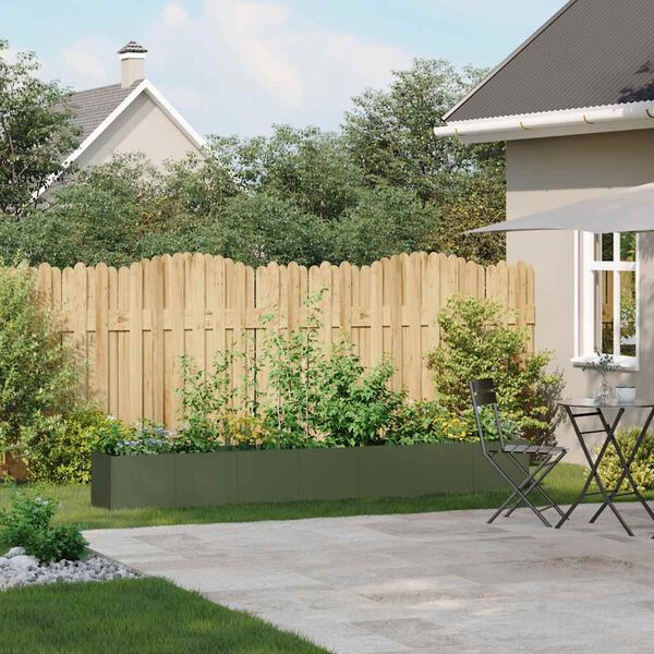 vidaXL Odlingsl&aring;da olivgr&ouml;n 280x40x40 cm kallvalsat st&aring;l