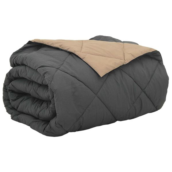 vidaXL Sommar Duvet Antracit och Taupe 200 x 200 cm Mikrofiber