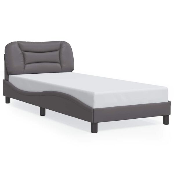 vidaXL Bed Frame without Mattress "Hvar" Grey 80x200 cm Faux Leather