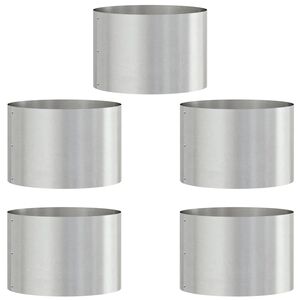 vidaXL Krukring 5 pcs Silver 30 x 30 x 20 cm Rostfritt st&aring;l