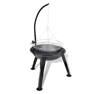 Kolgrill med h&auml;ngande grillgaller