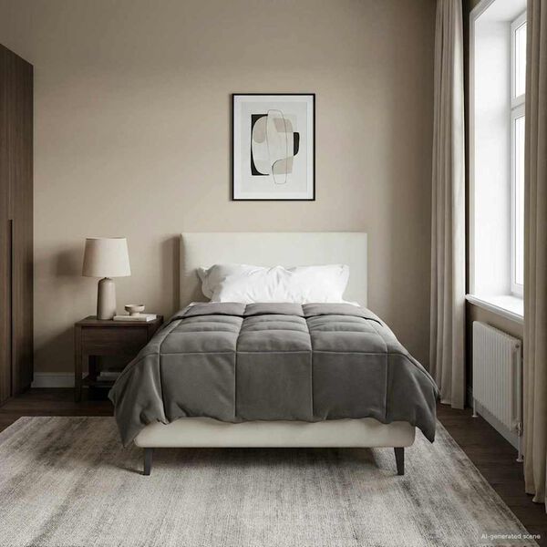 vidaXL Full &Aring;rs-Duvet Quiltad Ljusgr&aring; 135 x 220 cm Mikrofiber