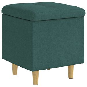 vidaXL F&ouml;rvaringspall med kudde M&ouml;rkgr&ouml;n 40 x 40 x 45 cm tyg