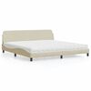 vidaXL Bed with Mattress "Dover" Cream 200x200 cm Fabric