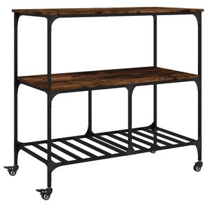 vidaXL K&ouml;ksvagn r&ouml;kf&auml;rgad ek 100x50x95 cm konstruerat tr&auml;
