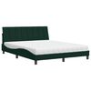 vidaXL Bed with Mattress "Hanko" Dark Green 160x200 cm Velvet