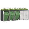vidaXL F&ouml;rvaring f&ouml;r 3 soptunnor Antracit 340 x 77,5 x 115,5 cm St&aring;l