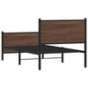 vidaXL S&auml;ngram utan madrass metall brun ek 80x200 cm
