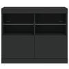 vidaXL Sk&auml;nk med LED-belysning svart 81x37x67 cm
