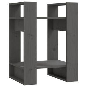 vidaXL Bokhylla/rumsavdelare gr&aring; 41x35x57 cm massiv furu