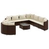 vidaXL Loungegrupp 10 delar med brun dynor konstrotting