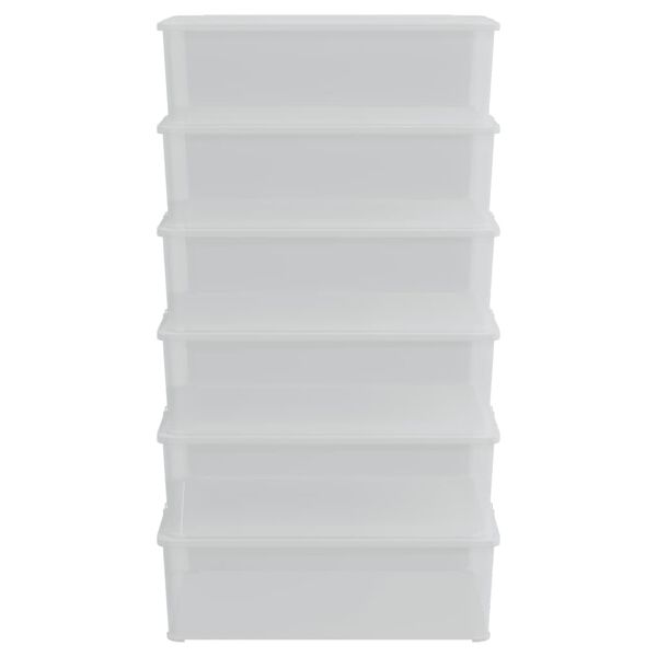 vidaXL Plastl&aring;dor 6 st 25 L stapelbara