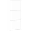 vidaXL Skjutd&ouml;rr vit 90x205 cm h&auml;rdat glas och aluminium