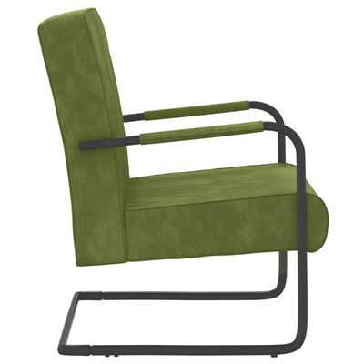 vidaXL Fribärande stol ljusgrön sammet