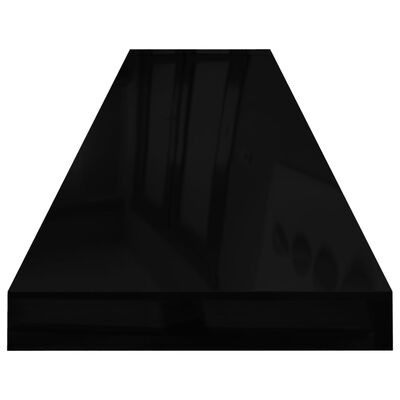 vidaXL Svävande vägghyllor 4 st svart högglans 120x23,5x3,8 cm MDF