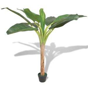 vidaXL Konstv&auml;xt Banantr&auml;d med kruka 150 cm gr&ouml;n