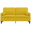 vidaXL 2-sitssoffa med prydnadskuddar gul 140 cm sammet
